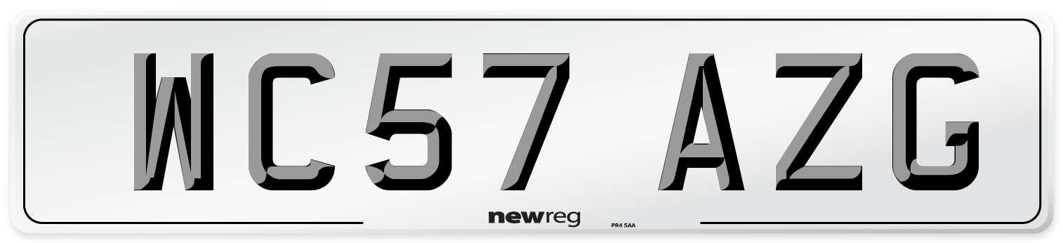 WC57 AZG Number Plate from New Reg